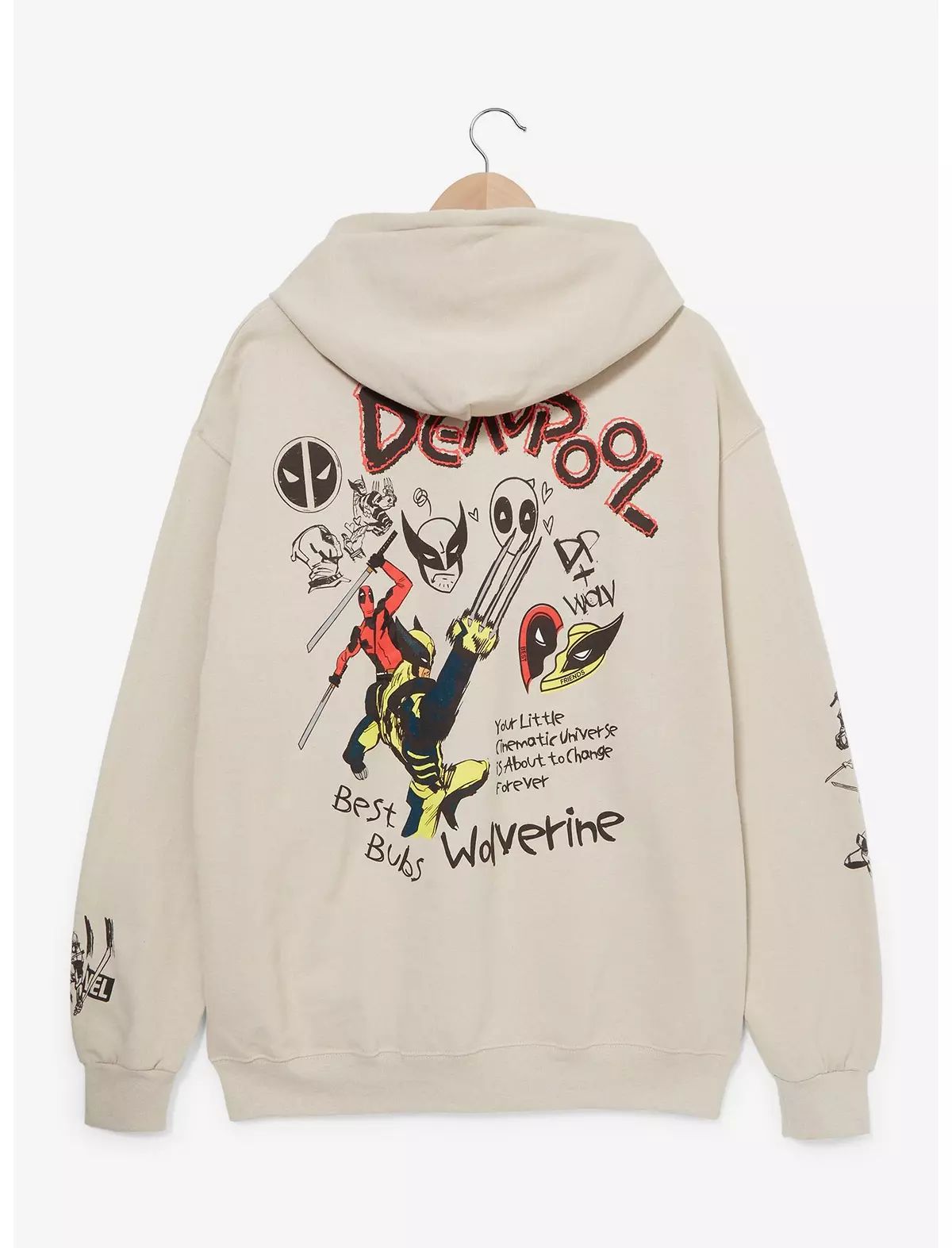 Marvel Deadpool & Wolverine Doodle Icons Hoodie — BoxLunch Exclusive | BoxLunch