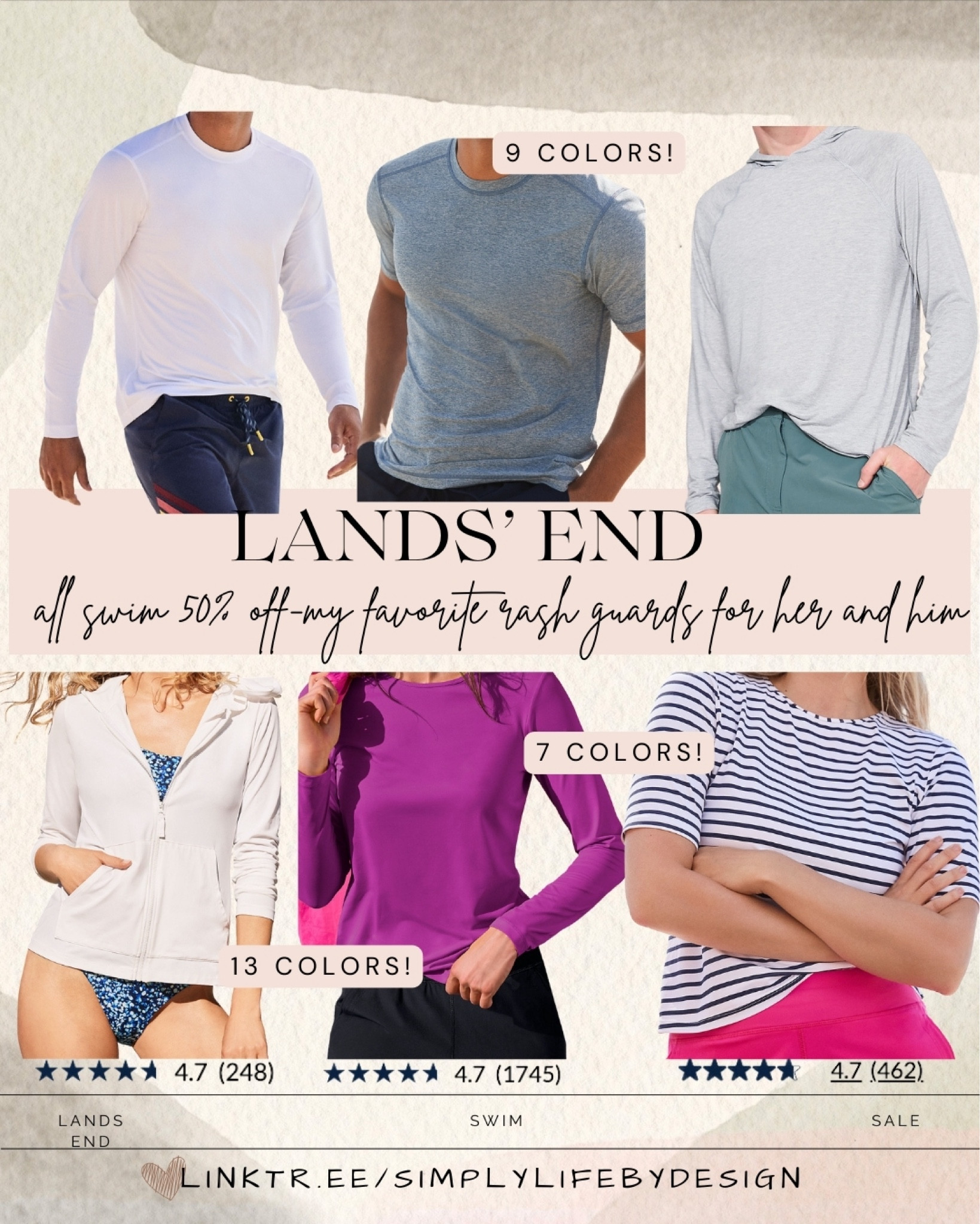 Lands end swim 50% off my favorite rash guards for men and women. I love the hood and long sleeves, and husband loves just the long sleeves without the hood. Some are marked down from $55 to just $18!

#LTKsalealert #LTKswim #LTKstyletip