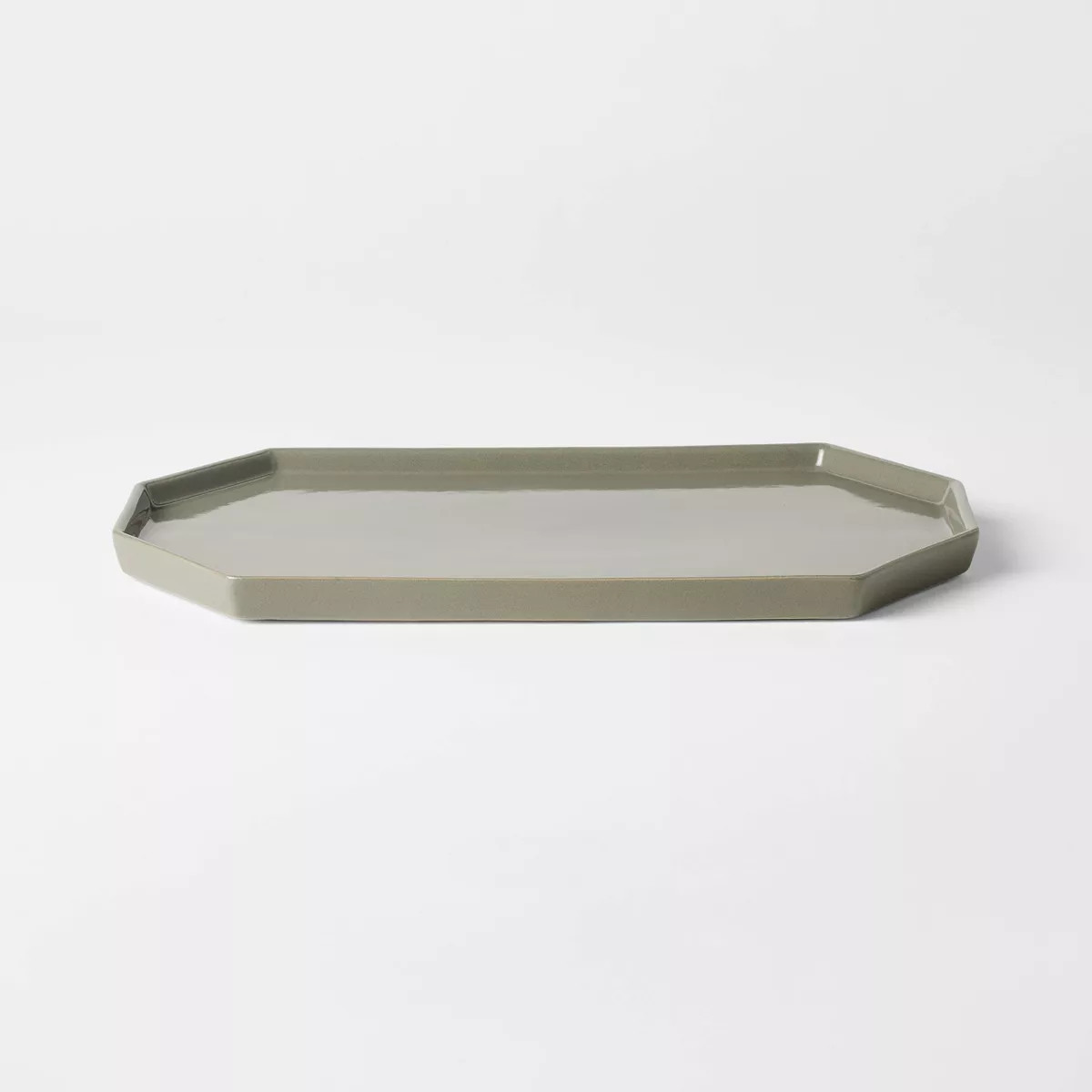 Glossy Ceramic Tray Gray - Threshold™ designed with Studio McGee | Target