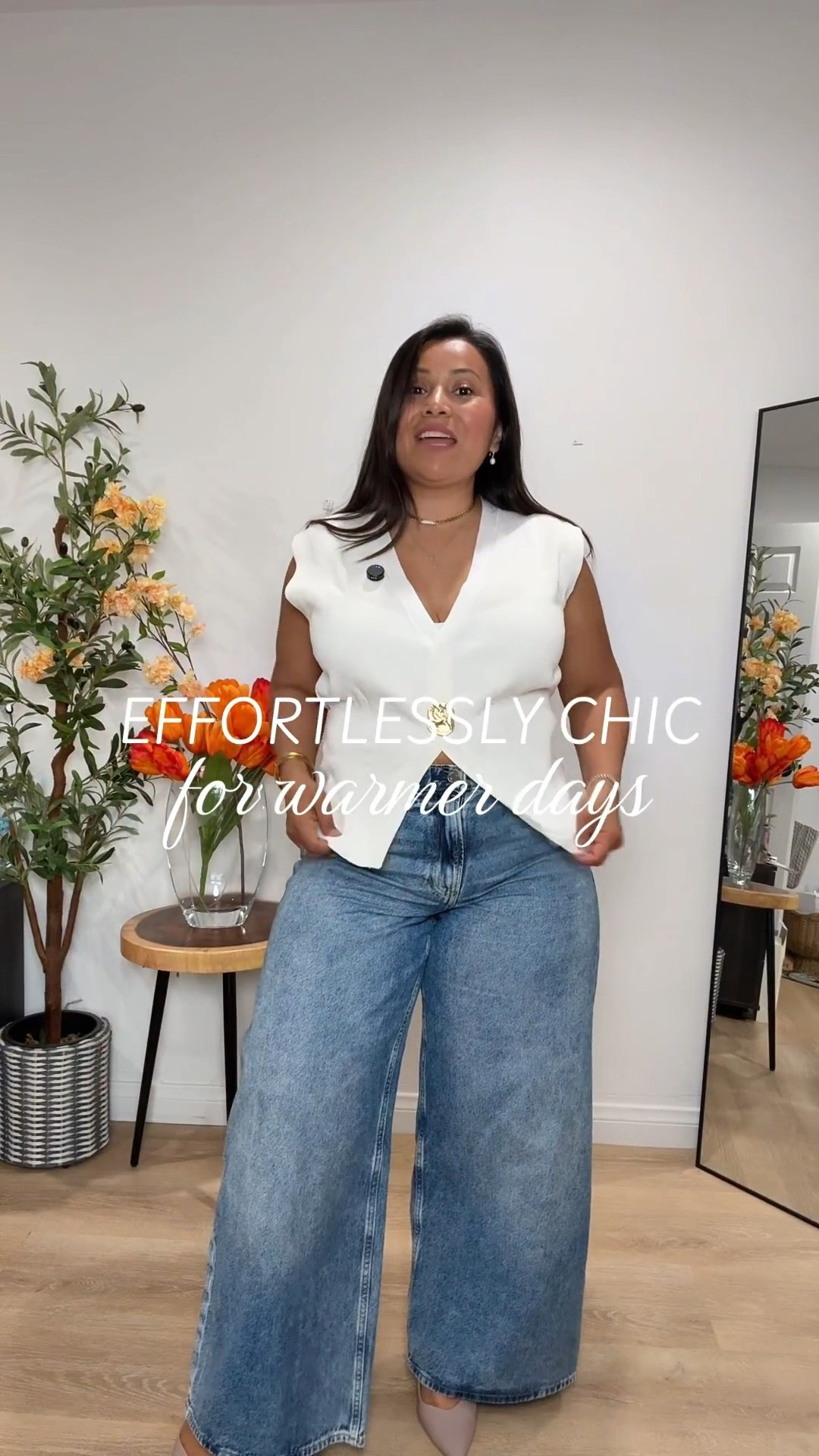 Casual Spring outfits to put together. Easy, outfit can be dressed up or down. Knit vest is an easy top to elevate any outfit. 

#LTKootd #LTKPetite #LTKMidsize