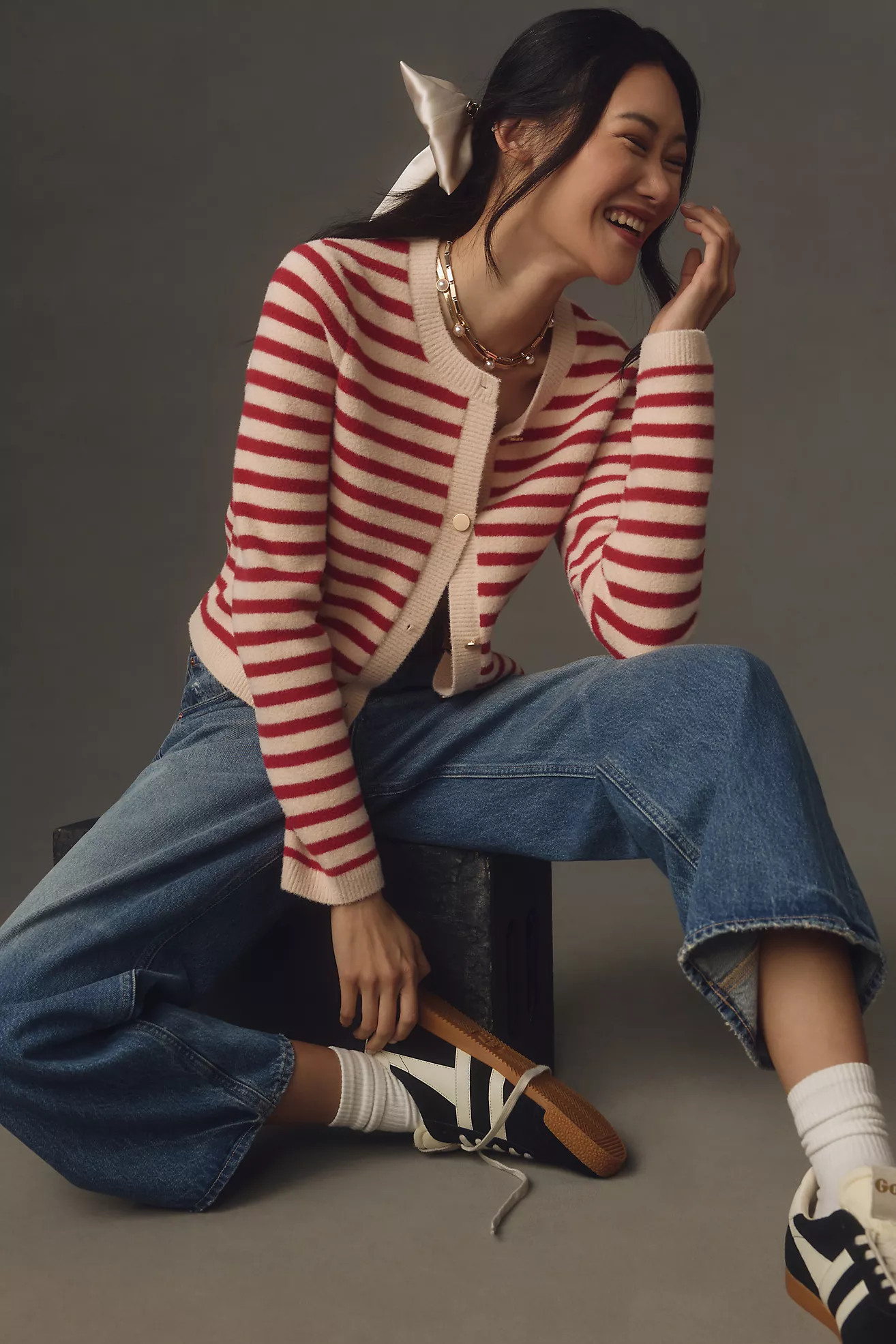NVLT Striped Sweater Lady Jacket | Anthropologie (US)