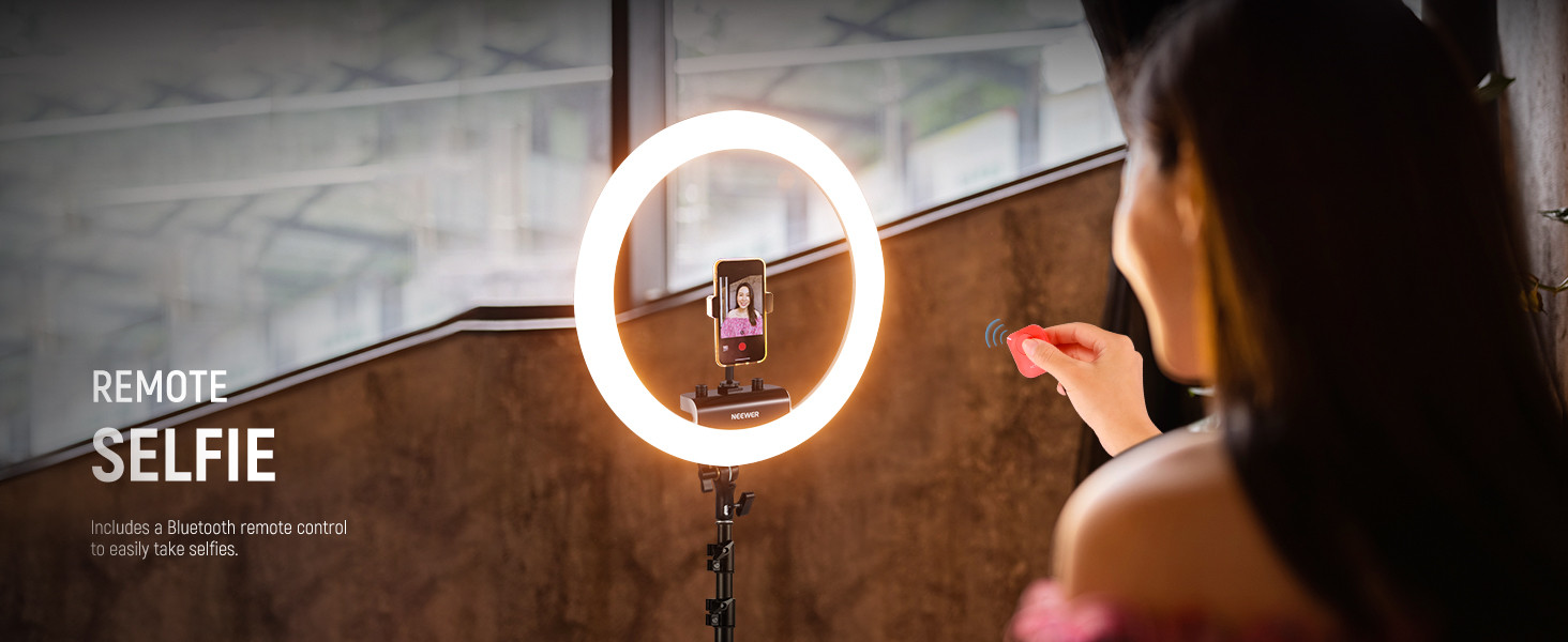 Amazon.com : NEEWER 18 inch Ring Light with Tripod Stand and Phone Holder, Ultra Thin Video Ringl... | Amazon (US)