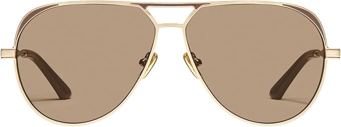QUAY OPEN TAB Aviator Sunglasses for Women + BUNDLE with ACCESSORY EYEWEAR KIT | Amazon (US)