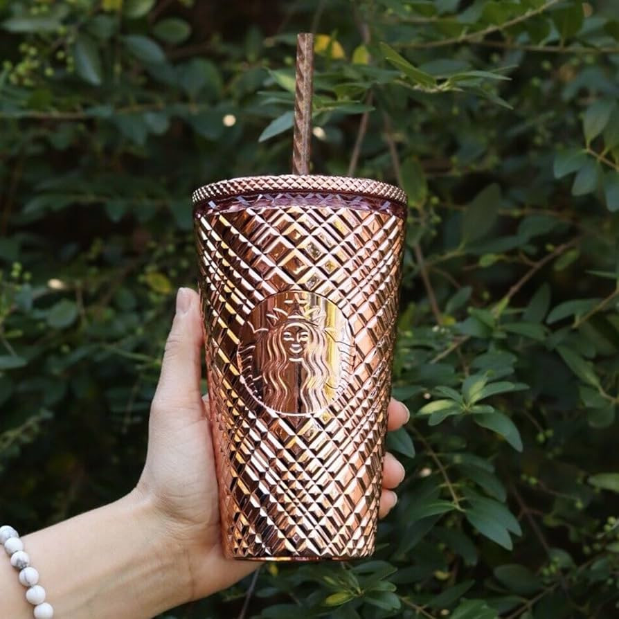 Starbucks 2023 Winter Holiday Jeweled 16oz Tumbler Cold Cup - Rose Gold | Amazon (US)