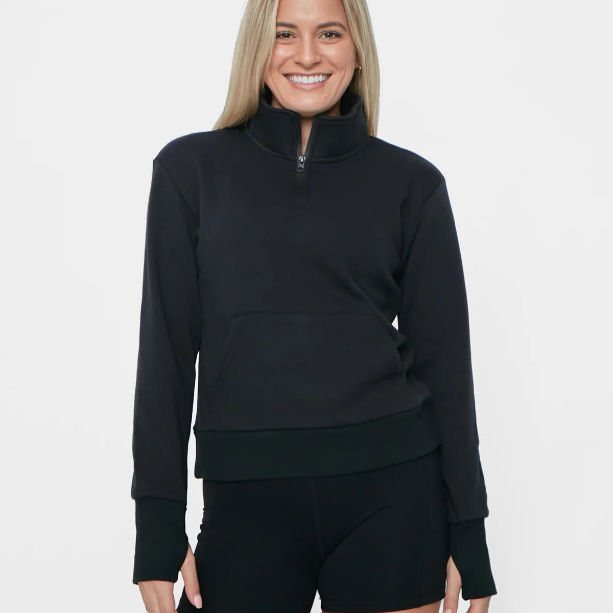 Hailey Classic Half Zip - Black - XS ONLY - FINAL SALE | Senita Athletics