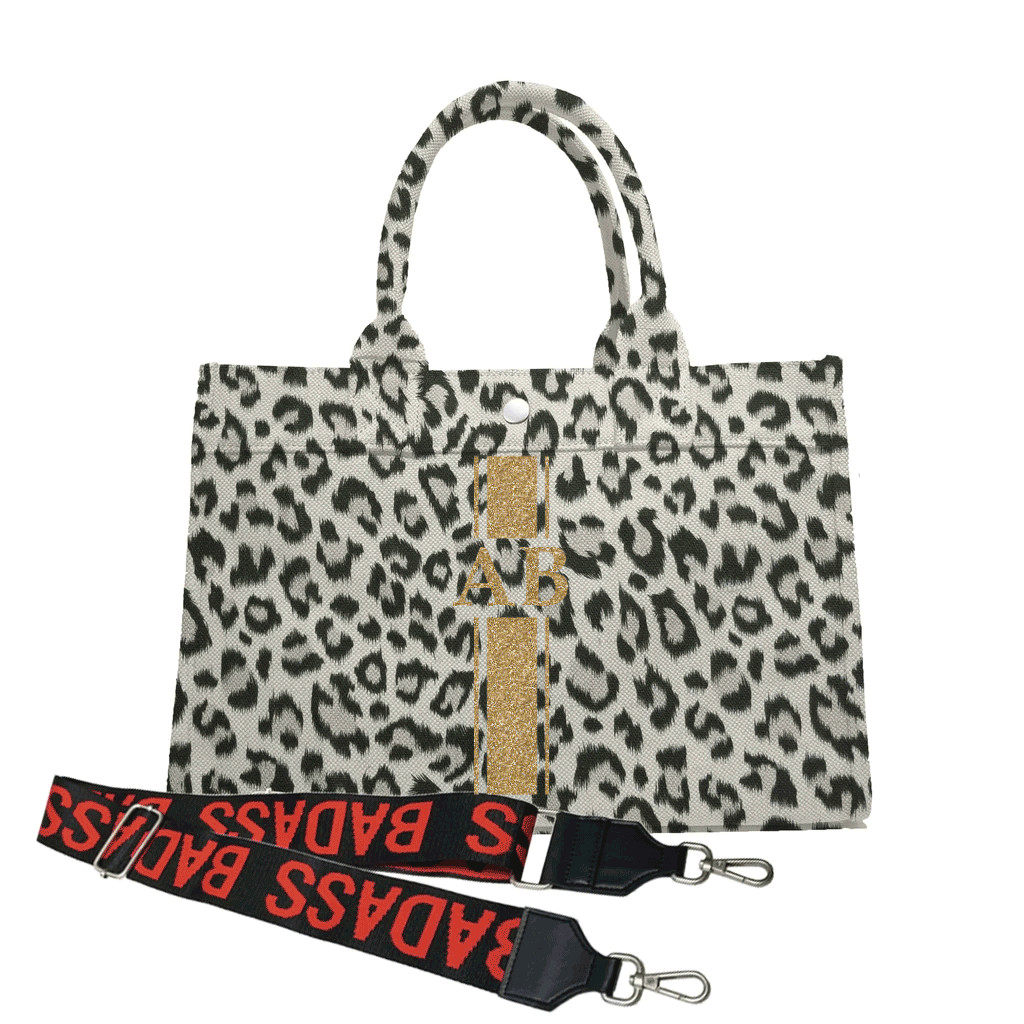 Monogram Stripe Midi East West Bag: Leopard | Quilted Koala