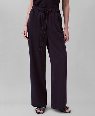 Calvin Klein Women's Flowing Wide-Leg Pull-On Pants - Macy's | Macy's