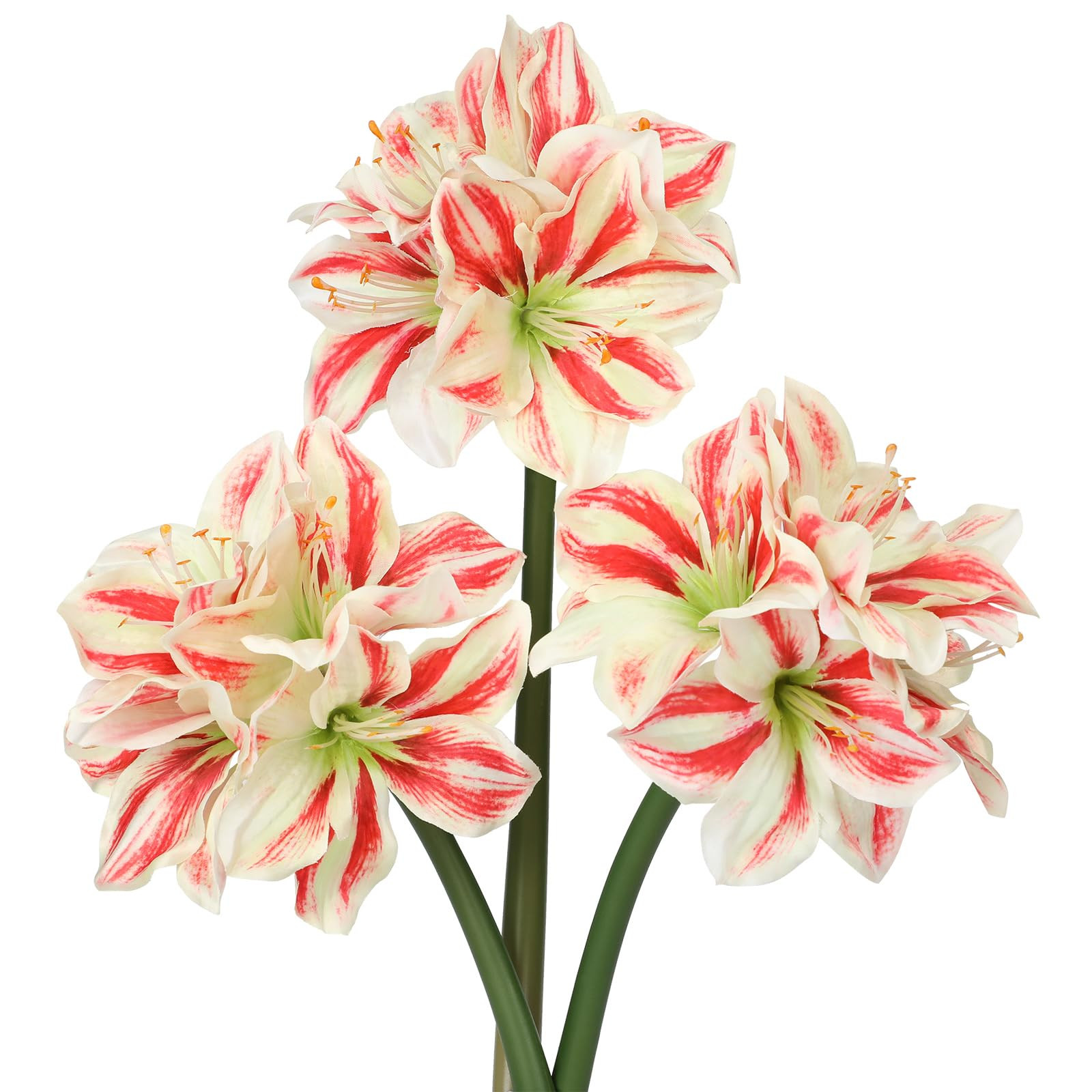 Briful 3PCS Amaryllis Artificial Flowers 17.3 Inch Faux Amaryllis Flowers Stems with 4 Heads Silk... | Amazon (US)
