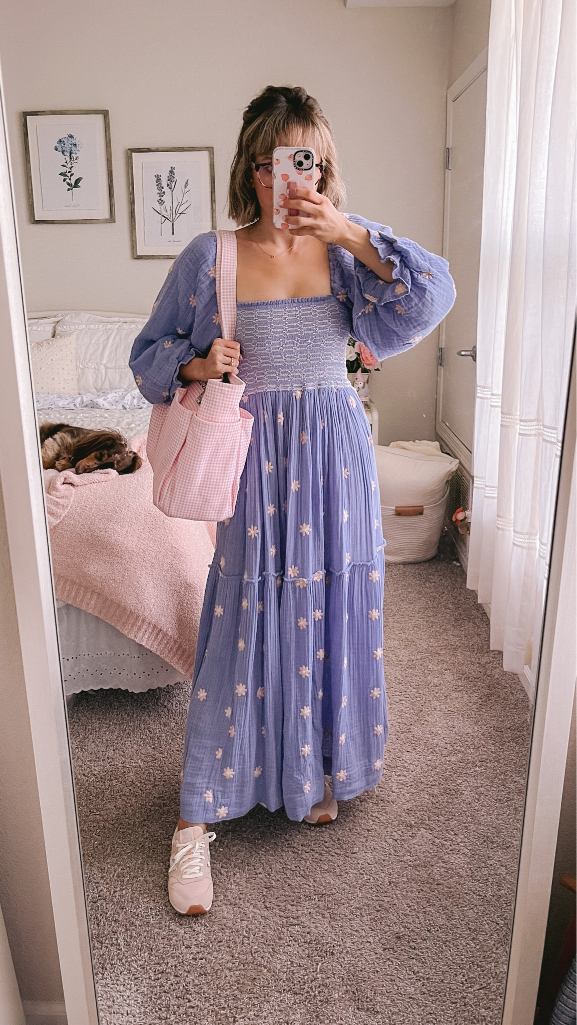 Ootd, free people dahlia dress, pink new balance sneakers, ironic tote 

#LTKstyletip #LTKSeasonal #LTKSale