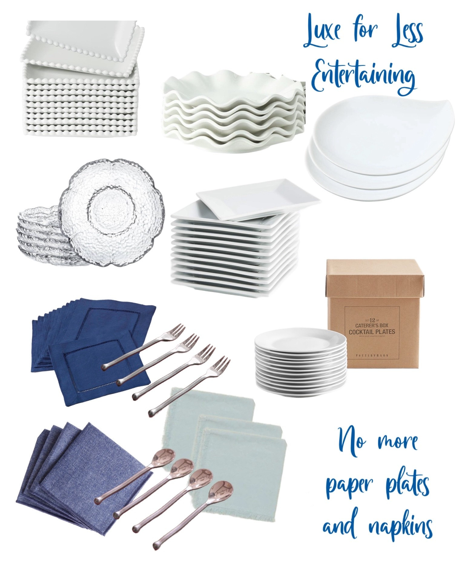 No more paper or plastic disposable plates and napkins... These are affordable and pay for itself in a few uses. Entertaining Luxe for Less

#LTKHome #LTKFindsUnder50