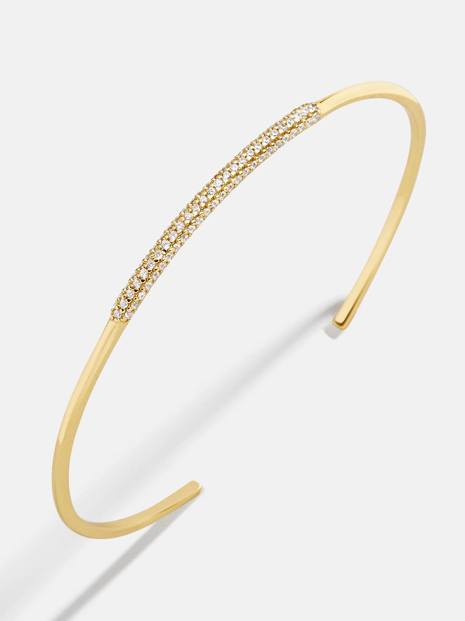 Violetta 18K Gold Cuff Bracelet - Pavé Bar | BaubleBar (US)