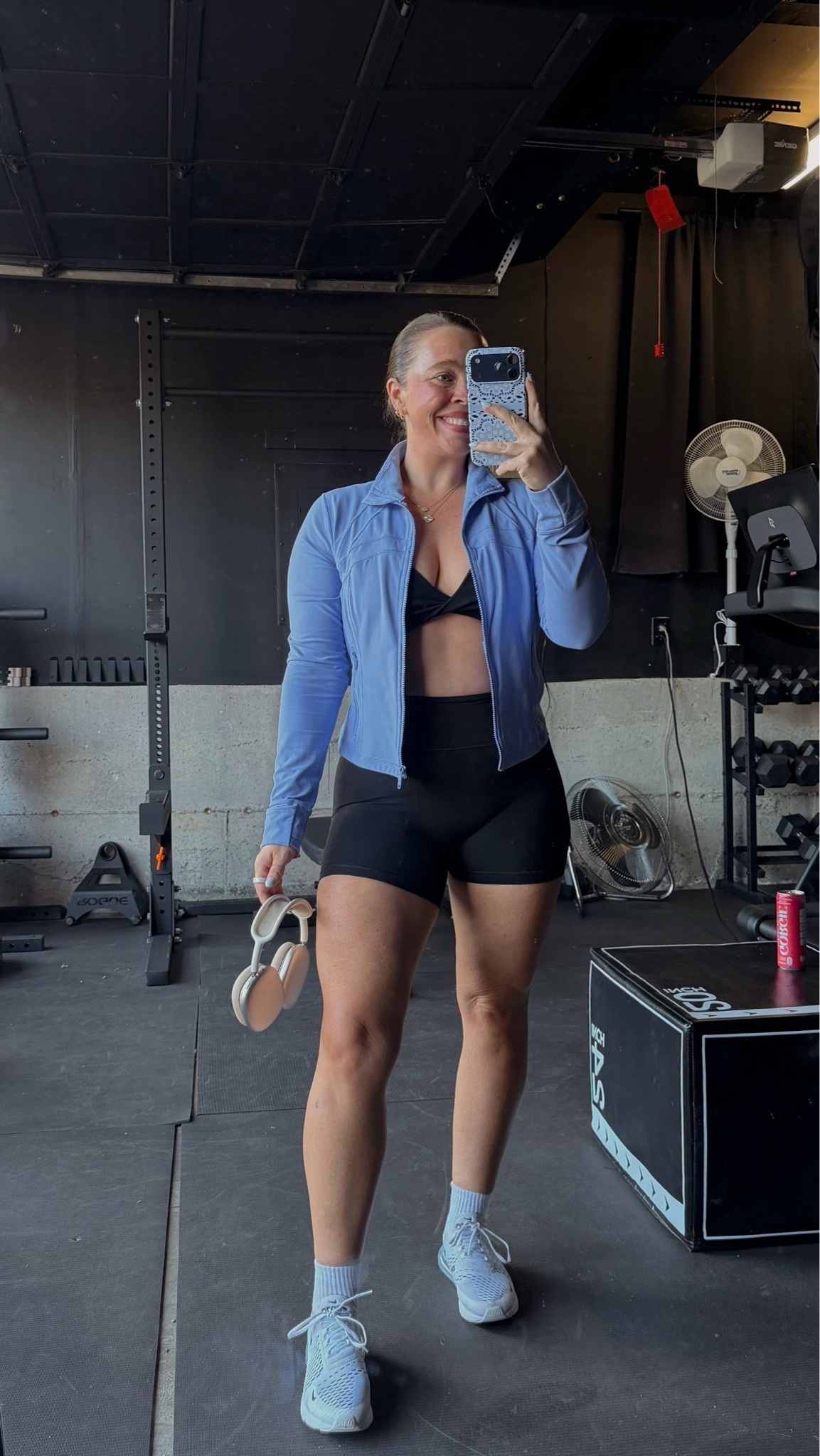 Gym OOTD 🩵👟🎧 size 8/10 | M/L | 5’4” Define cropped jacket is from last year, so I linked a few of this seasons colors. DSW has my Nike’s on sale for 24% off!

#LTKootd #LTKfitnessgoals #LTKActive