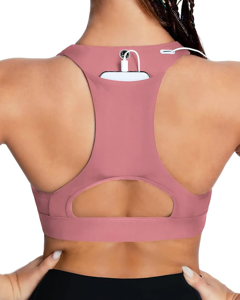 Women's Medium Support Back Pocket Energy Sport Bra Cotton Feel 70927 | Amazon (US)