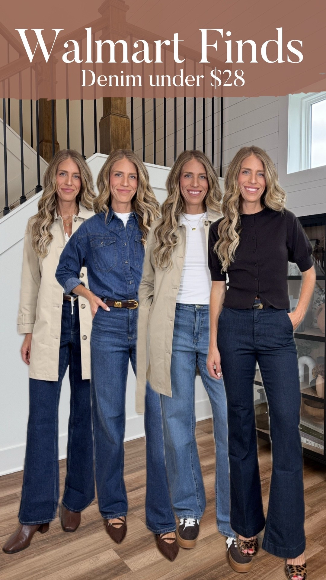 #walmartpartner Tall girl friendly denim from Walmart! All come in long inseam options and under $28
Wearing my true size 4 long in all of the jeans 
Size small in all tops and jackets
@walmartfashion #WalmartPartner #WalmartFashion

Tall sizes, fall transition, fall trends, fall outfits, Walmart finds, raincoat, 

#LTKSeasonal