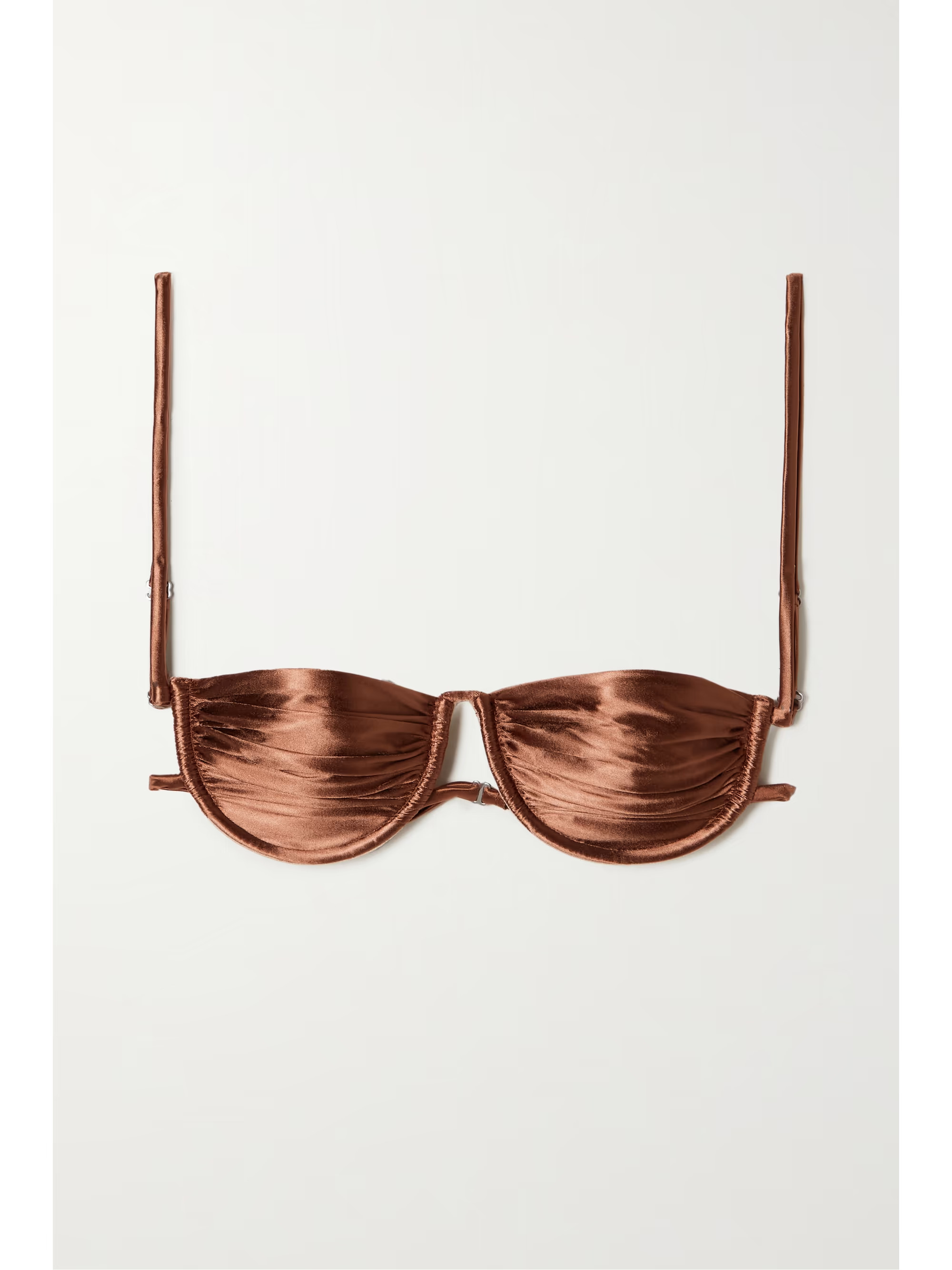 Tri Swim ruched stretch-satin underwired bikini top | NET-A-PORTER (US)