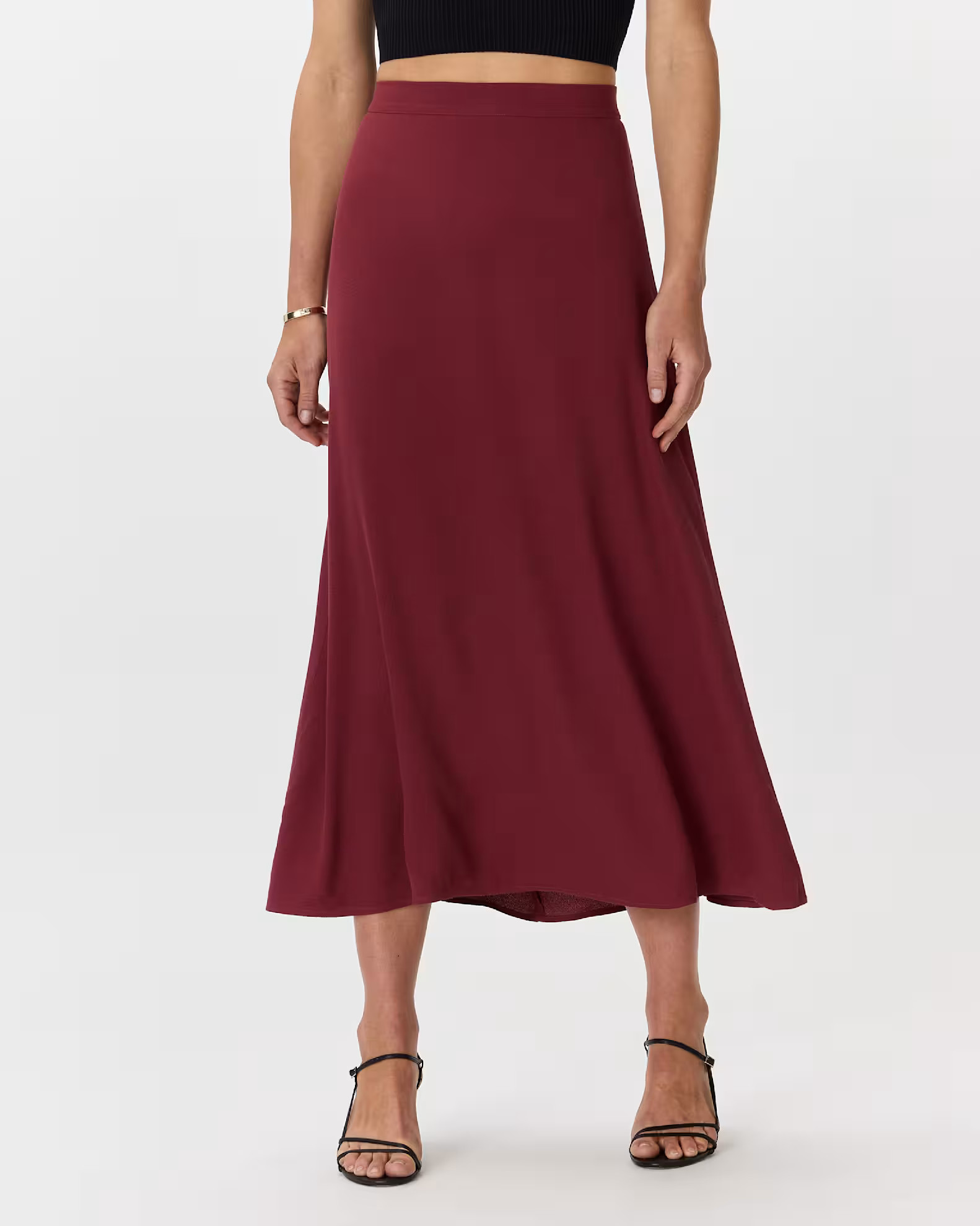 Lightweight Crepe Slip Skirt in Maroon | Quince