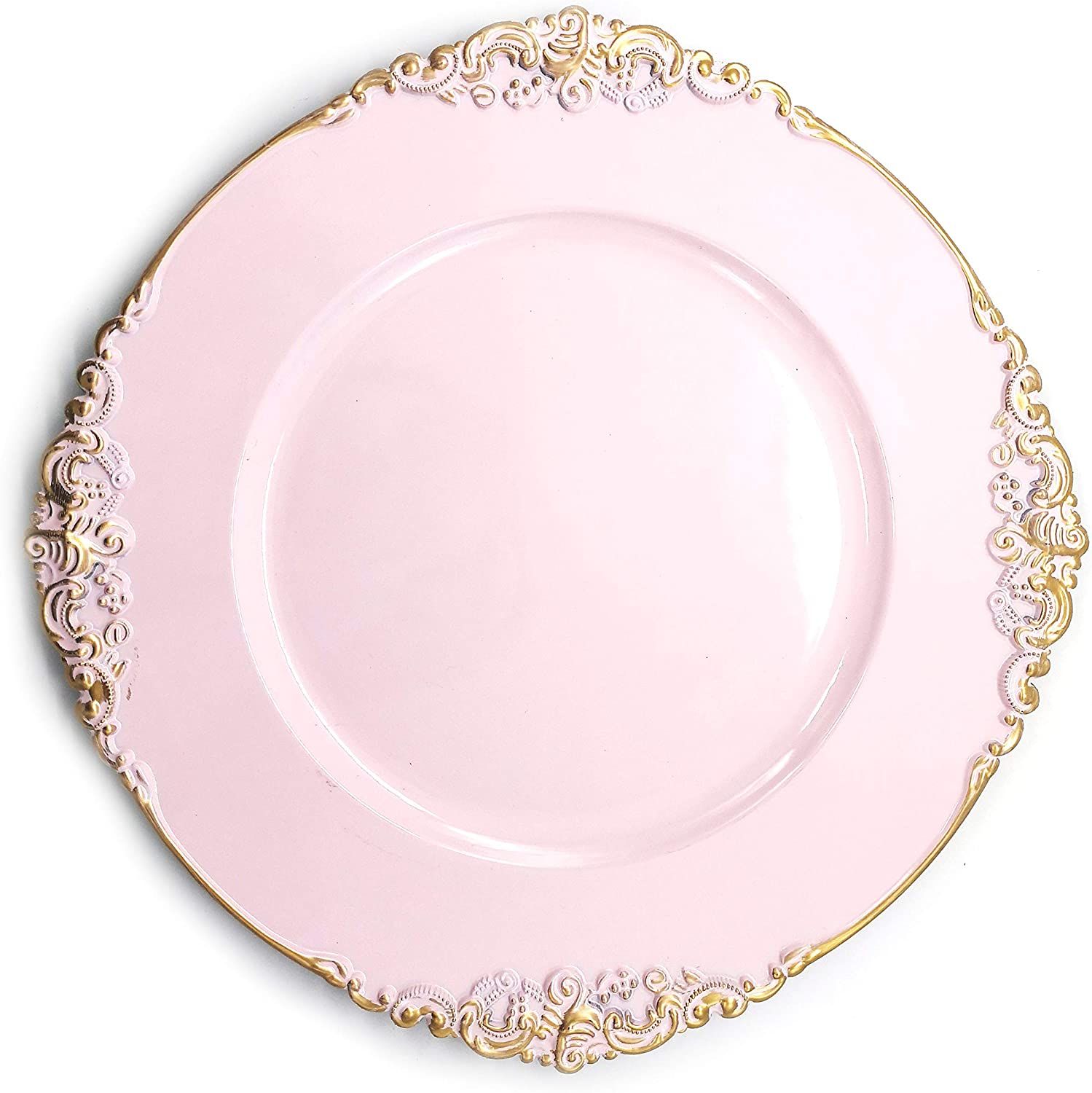 Allgala 13-Inch 6-Pack Heavy Quality Round Charger Plates-Floral Pink-HD80345 | Amazon (US)