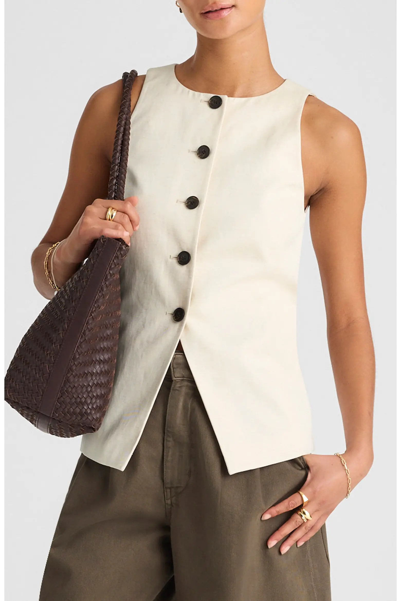 Crewneck Cutaway Drapey Twill Vest (Women) | Nordstromrack | Nordstrom Rack