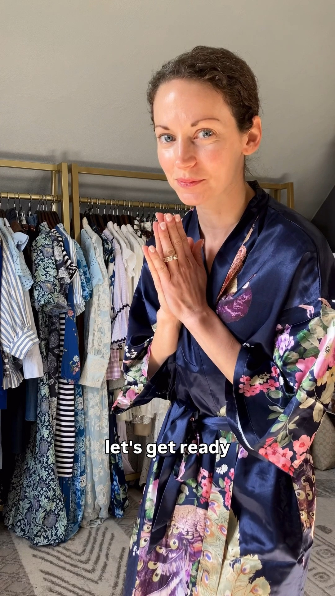 A blue and white outfit for spring!
Navy sweater is old, linking similar. 
Hydrangeas print skirt from Chicwish. 
Diamond stud earrings from Amazon. 
Silk scarf is vintage, linking similar. 
Ballet flats are old from Nine West, linking similar. 
Leather handbag from Le Tanneur. 
Floral satin robe is from Amazon. 
Perfume from Citizen Jill. 
Modest outfit. Spring outfit. Vacation outfit. Feminine outfit. Classic outfit  

#LTKmomlife #LTKootd #LTKdayinmylife