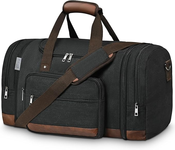 Duffle Bag for Travel,Overnight Weekend Gym Carry On Luggage Bag, 50L Canvas Travel Duffel Bag fo... | Amazon (US)