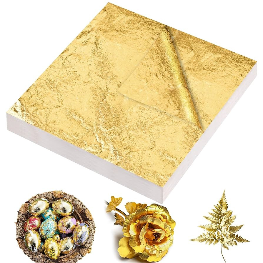 Gold Leaf Sheets for Art & DIY Projects, Gold Foil Sheets, Gold Flakes for Resin, Gilding Craftin... | Amazon (US)