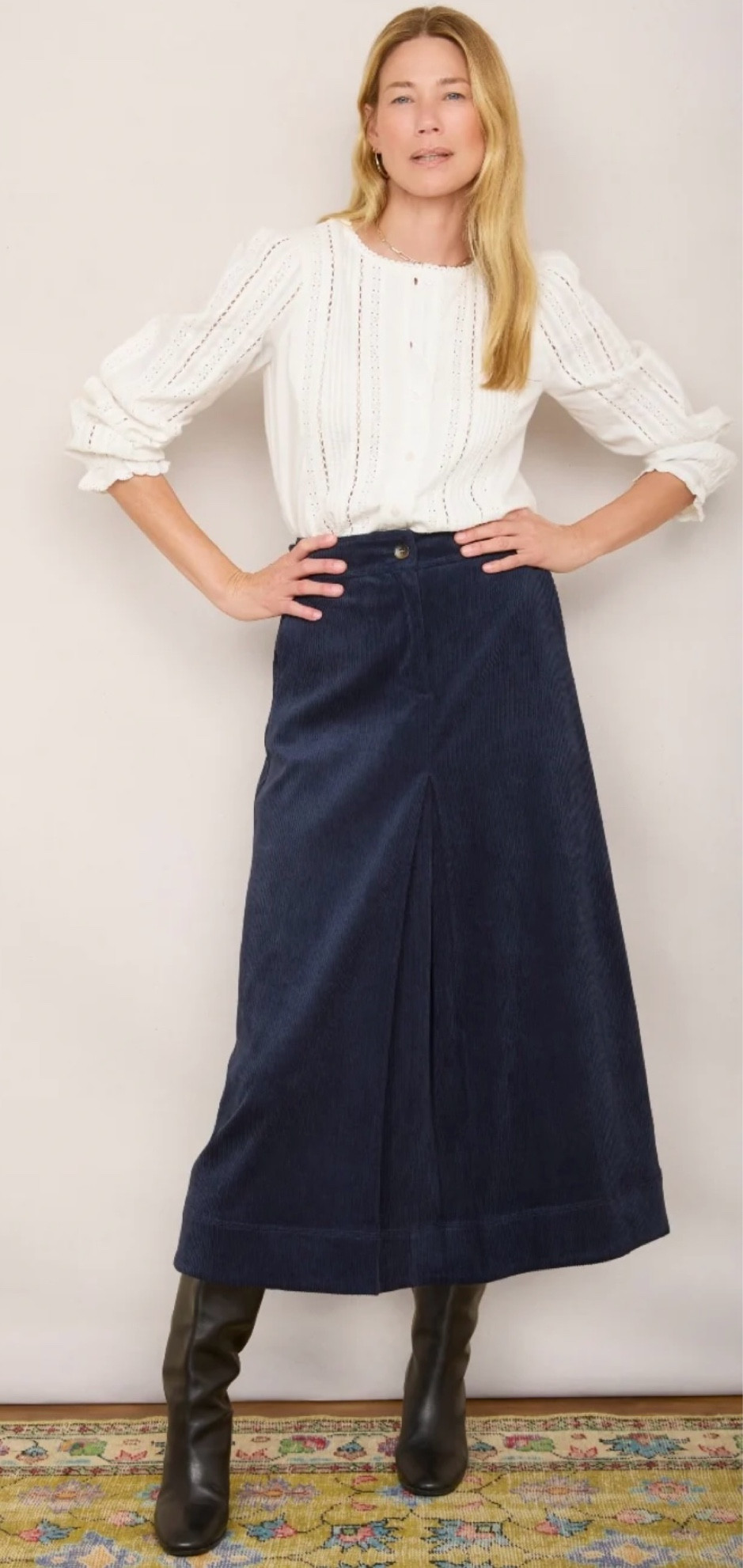 A lovely cut corduroy skirt 

Have you tried this colour with burgandy or plum? It looks fab 

#LTKuk #LTKautumn #LTKover50style