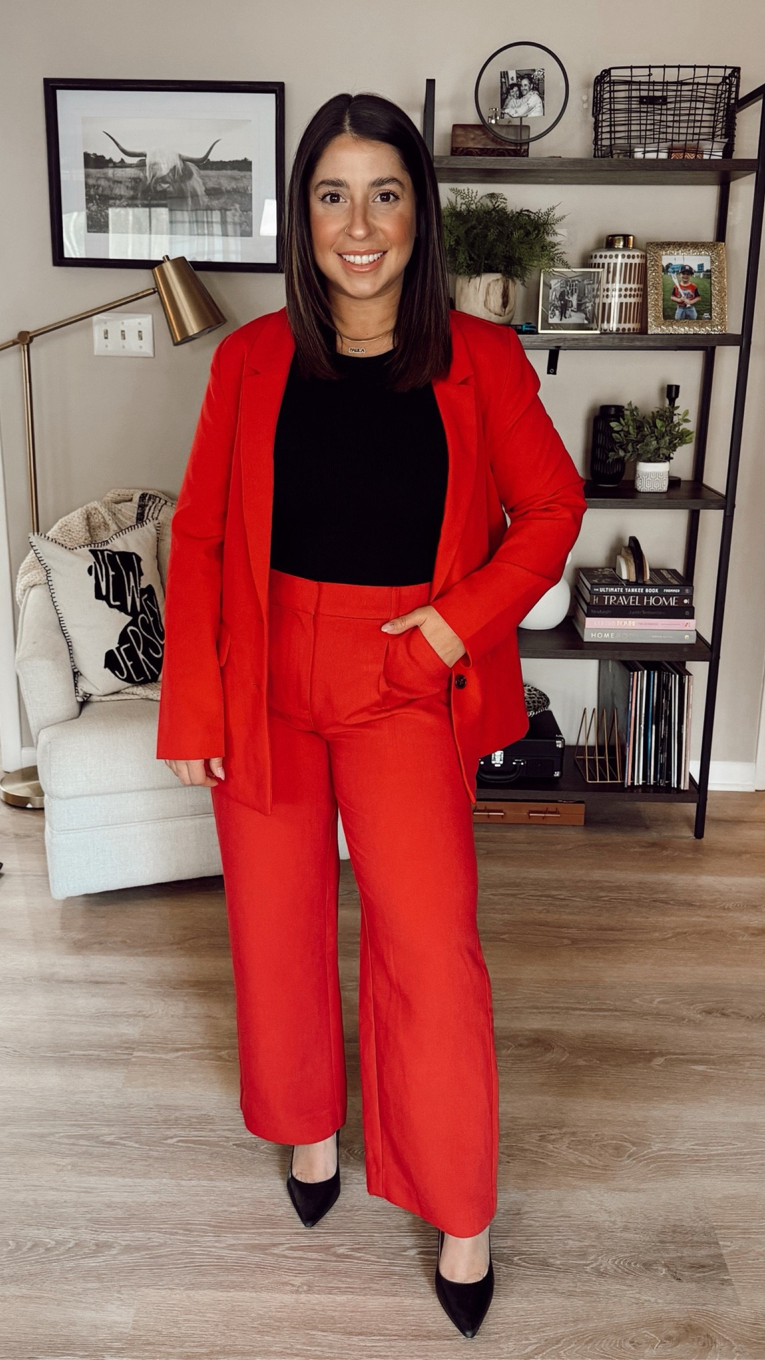 Old Navy power suit in red⚡️ Obsessed with that matching set for an office outfit. Comes in a few mix and match sets.

Petite friendly suit
Medium petite bottoms
Small blazer

Work wear, petite friendly outfit, red suit, petite work wear

#LTKworkwear #LTKfindsunder50