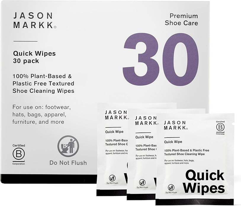 Jason Markk Plant-Based Quick Wipes, Shoe Cleaner, 30 Pack, Individually Packed, Sneaker Care, Id... | Amazon (US)