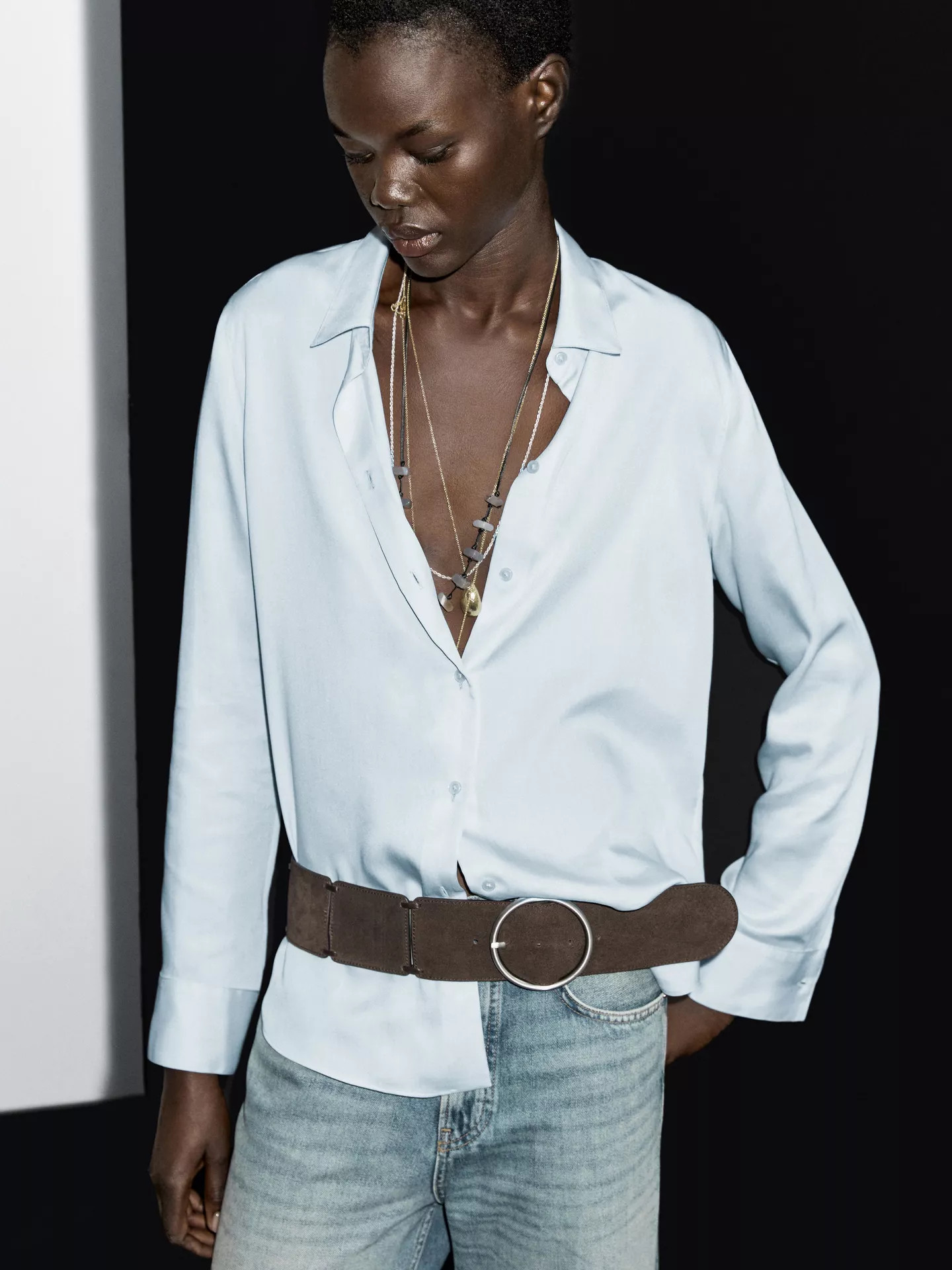 Flowing shirt with shirt collar | Massimo Dutti UK