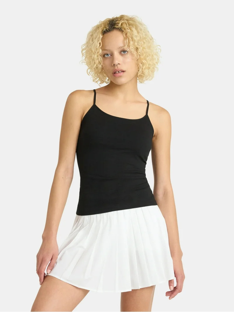 No Boundaries Cropped Shelf Bra Cami Top, Women's - Walmart.com | Walmart (US)