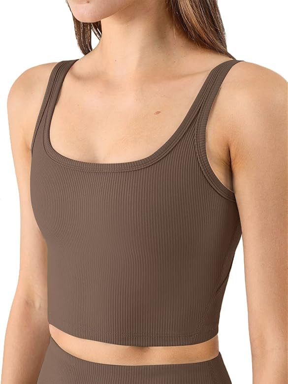 KIKIWING Women's Seamless Sports Bra Workout Crop Top Tank Tops for Women Long Lined Sports Bra R... | Amazon (US)