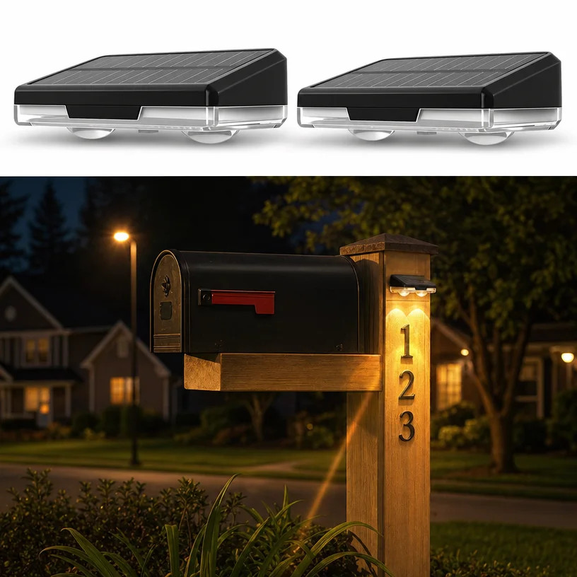 Solar Mailbox Lights 2 Pack, Outdoor Waterproof House Number Light, Dusk to Dawn Address LED Ligh... | Walmart (US)