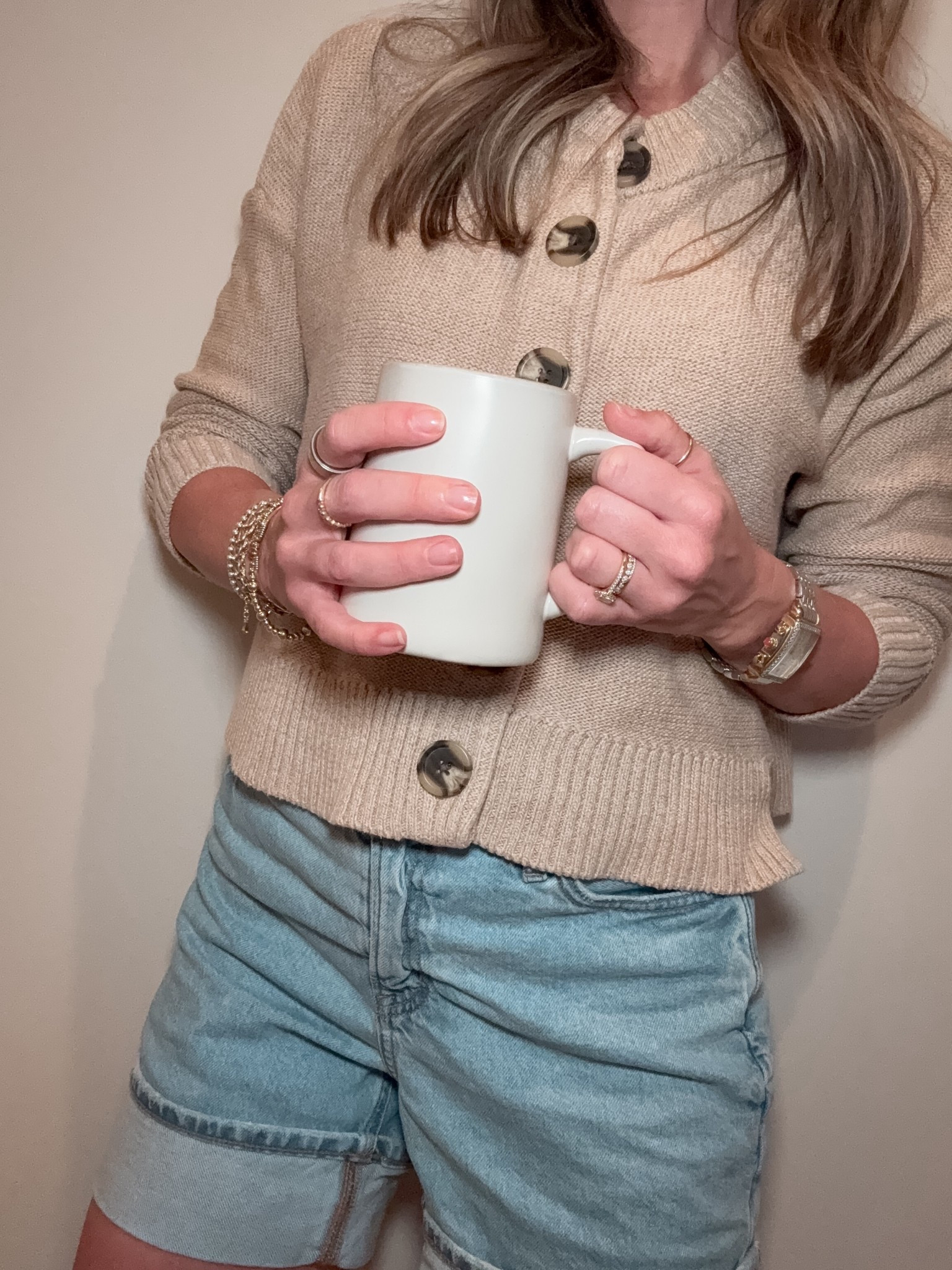 Fall transition outfit for work

Use code INFG-25SIMPLYCHICMAMA10
 to get 10% off my favorite cardigan 

Cardigan: Quince | XS
Jean Shorts: AE | 0 | size down

Classic style, coastal style, New England style, millennial style, quiet luxury, Quince, mom, Jean shorts, mid jean shorts, she schedule workwear

#LTKStyleTip #LTKFindsUnder50 #LTKSeasonal