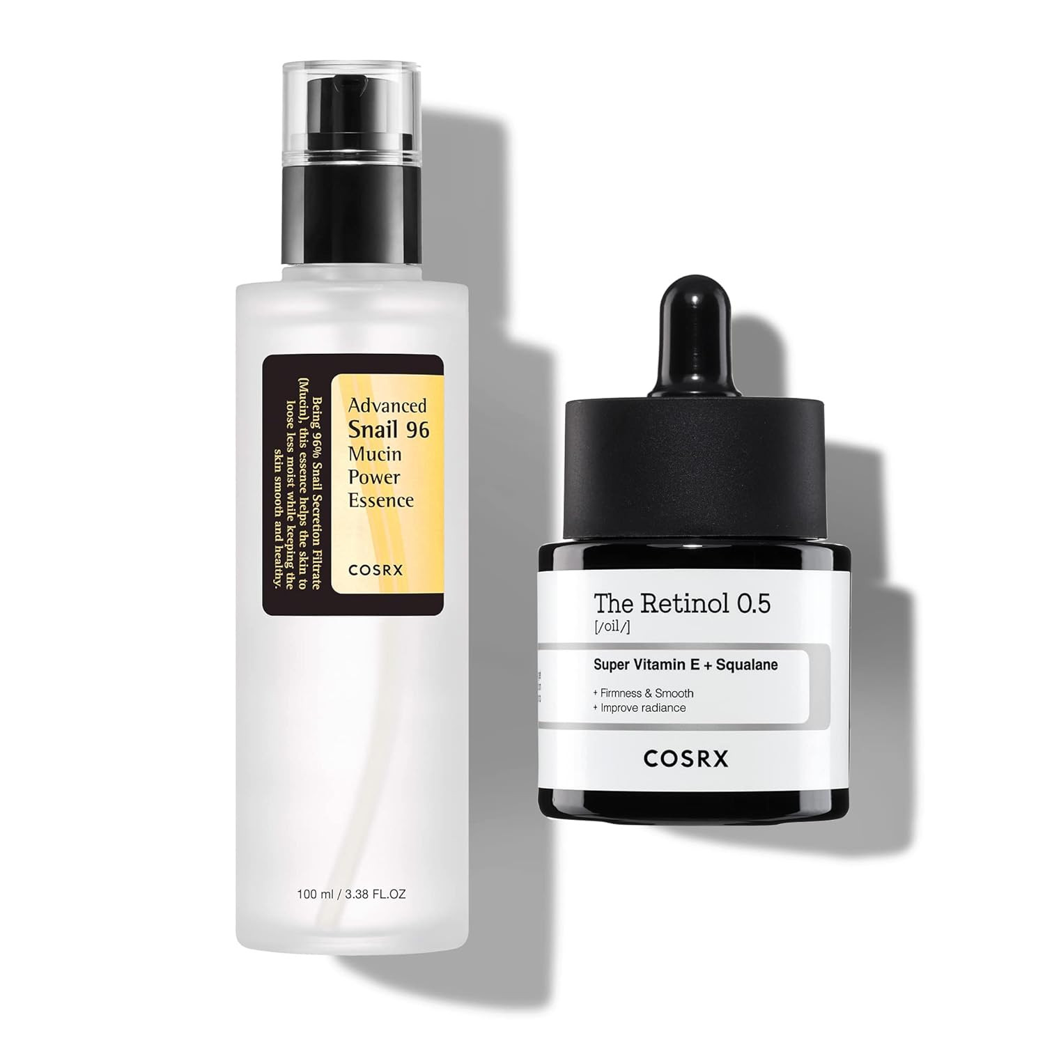 COSRX Skin Cycling Routine - Snail Mucin 96% Essence + Retinol 0.5 Oil, Recovery Set for Face and... | Amazon (US)