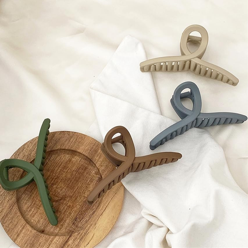 Big Hair Claw Clips No Slip Big Matte Jaw Large Butterfly Clip Claw Clamp Strong Hold Barrette Hair  | Amazon (US)