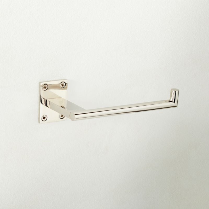 Kela Polished Nickel Wall Mounted Toilet Paper Holder | CB2 | CB2
