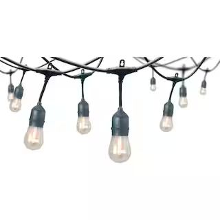 Hampton Bay 12-Light Indoor/Outdoor 24 ft. String Light with S14 Single Filament LED Bulbs 10366 ... | The Home Depot