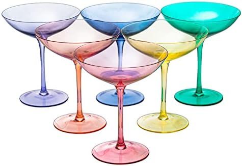 Champagne Coupes 12oz by The Wine Savant - Colorful Champagne Glasses, Prosecco, Mimosa Glasses S... | Amazon (US)