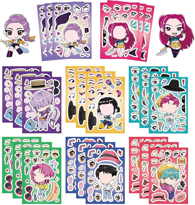 Demon Movie Hunters DIY Stickers,8PCS Korean Idol Anime Style DIY Stickers for Water Bottles,Wate... | Amazon (US)