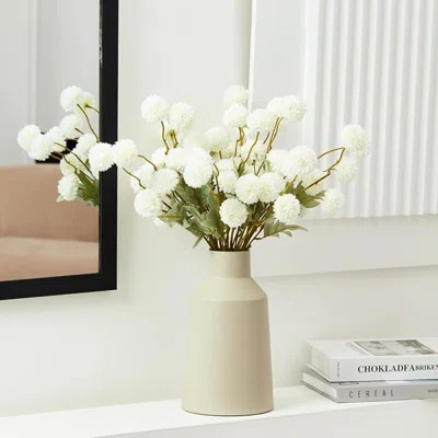 Faux Kiku Flower – 10-Stem Pack Faux Chrysanthemum Flowers – Artificial Flower Ball For Floral Arrangements, Table Centerpieces, Flower Bouquet – Real | Wayfair North America