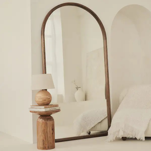 Amora - Extra Large Full Length Arched Warm Wood Mirror 190cm x 100cm | William Wood