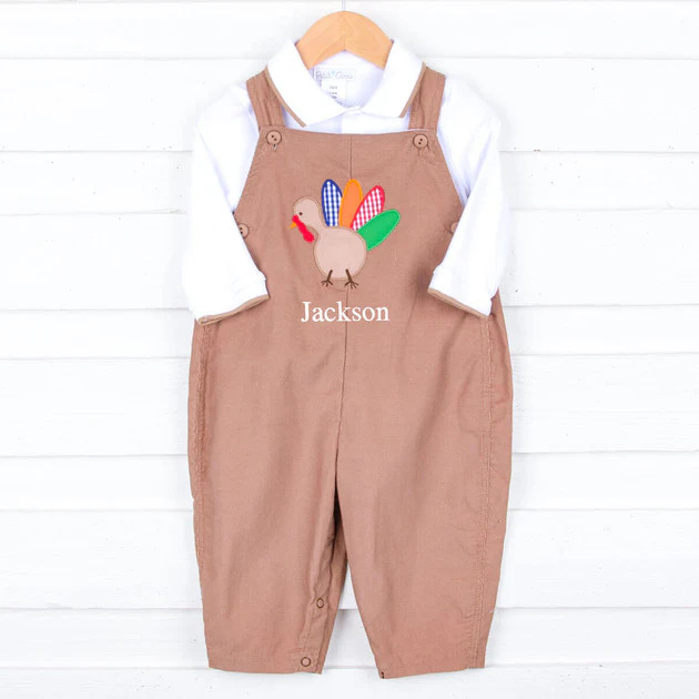 Turkey Day Brown Corduroy Longall | Classic Whimsy