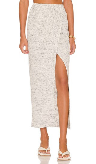 L'Academie Draped Wrap Skirt in Grey. - size XL (also in S) | Revolve Clothing (Global)
