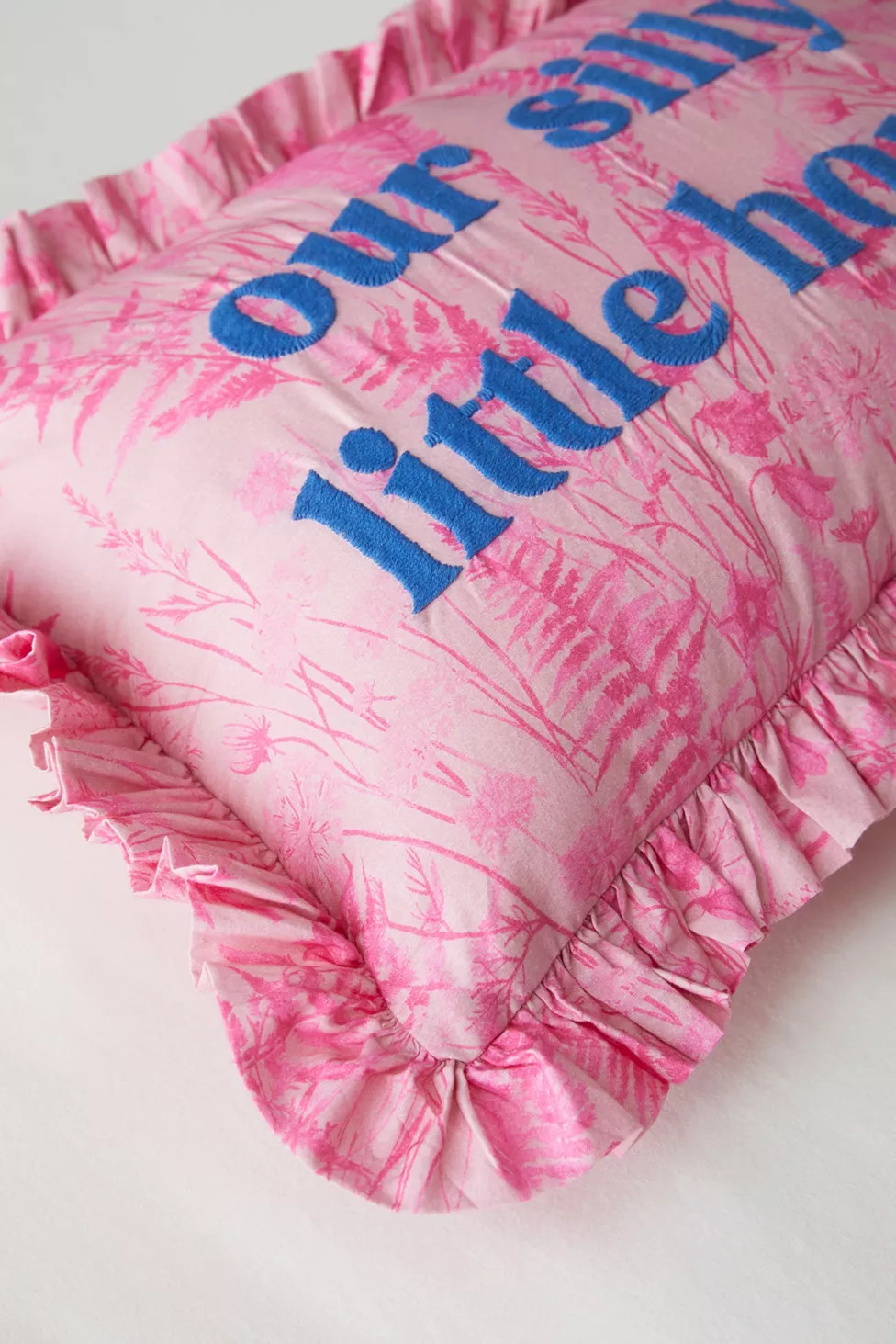 Text Ruffle Bolster Pillow | Urban Outfitters (US and RoW)