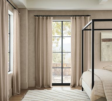 Belgian Flax Linen Blackout Curtain | Pottery Barn (US)