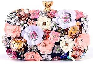 BBTT.ful Women Clutches Flower Evening Handbag Chain Strap Shoulder Bag handbag Wedding purse han... | Amazon (US)