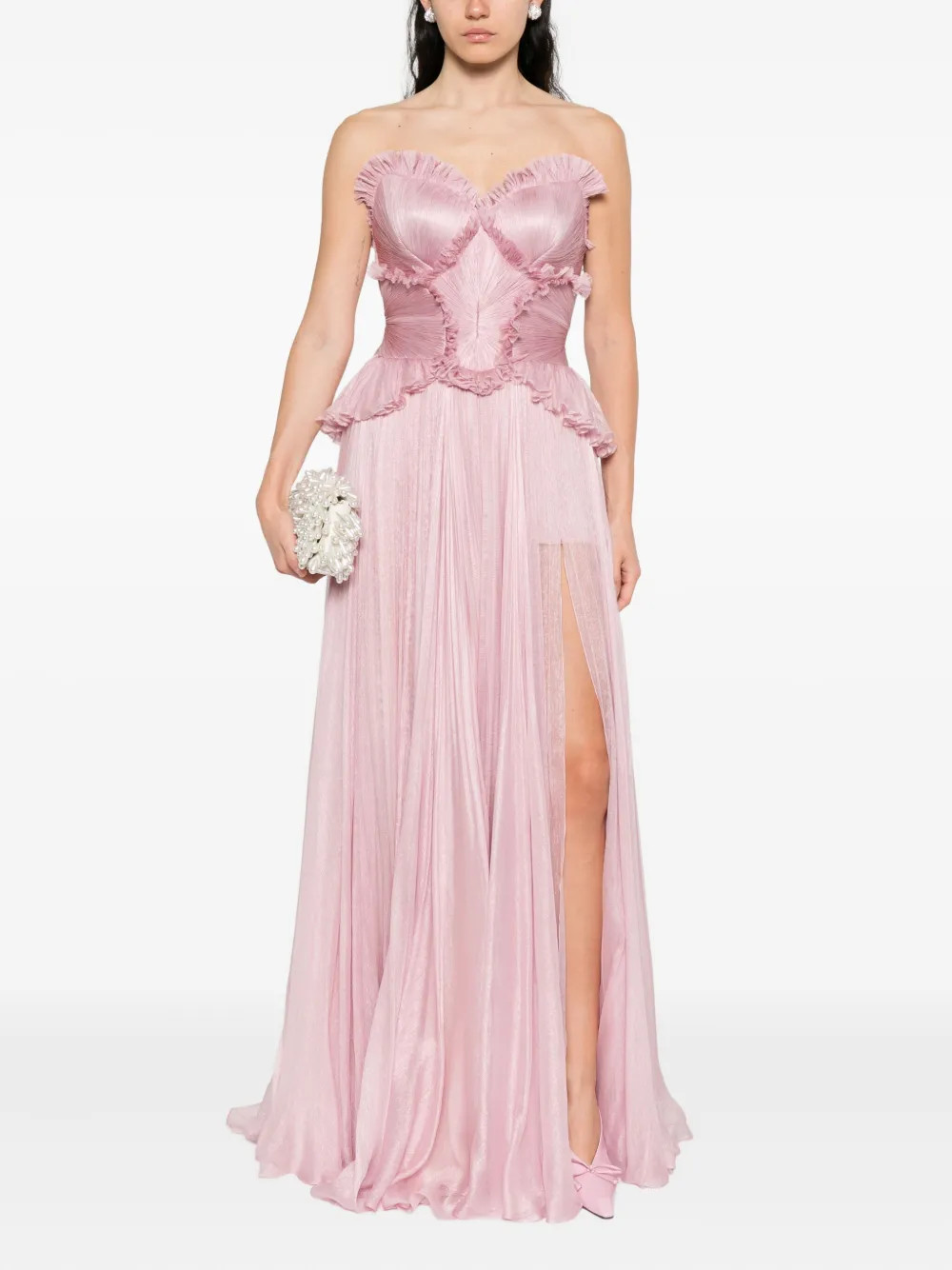 Iris Serban Abito Senza Spalline Con Ruches | Rosa | FARFETCH IT | Farfetch Global