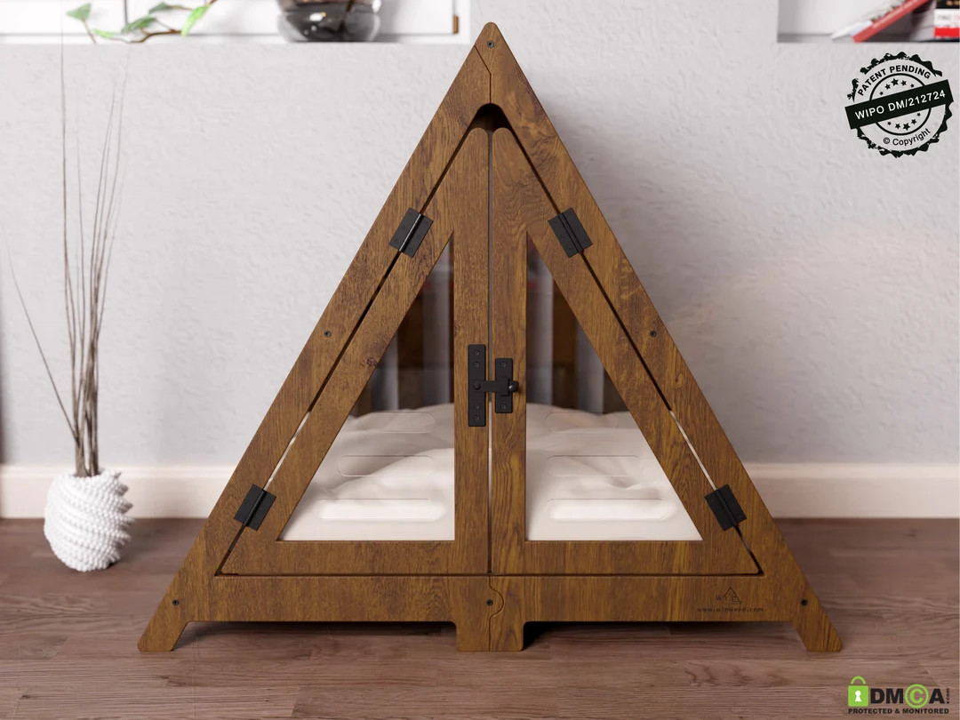 Walnut & Ivory - Lakota Modern Dog Crate, Wooden Pet House,Dog Bed, Dog Kennel, Wood Dog House, P... | Etsy (US)