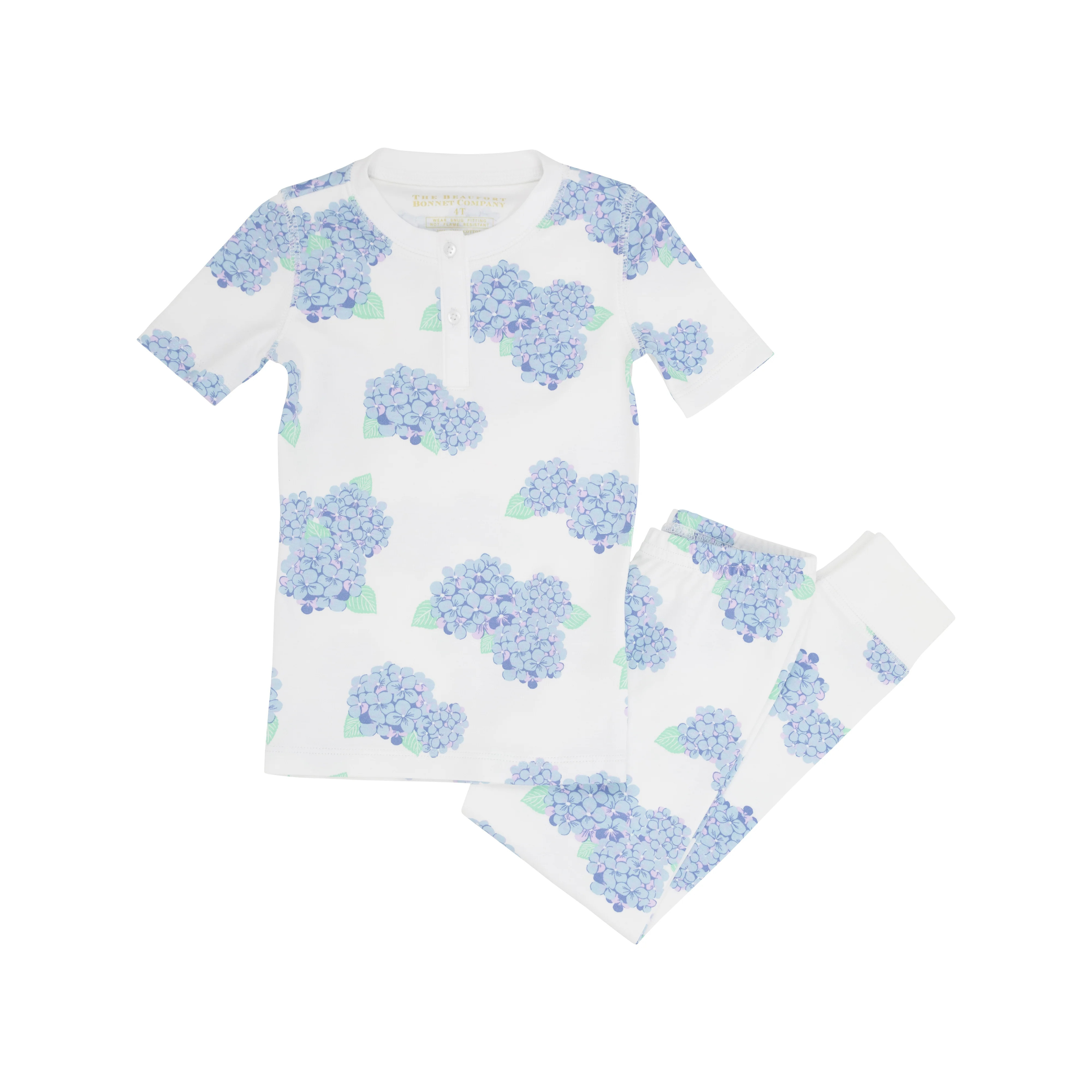 Sara Jane's Short Sleeve Set - Happiest Hydrangeas with Worth Avenue White | The Beaufort Bonnet Company