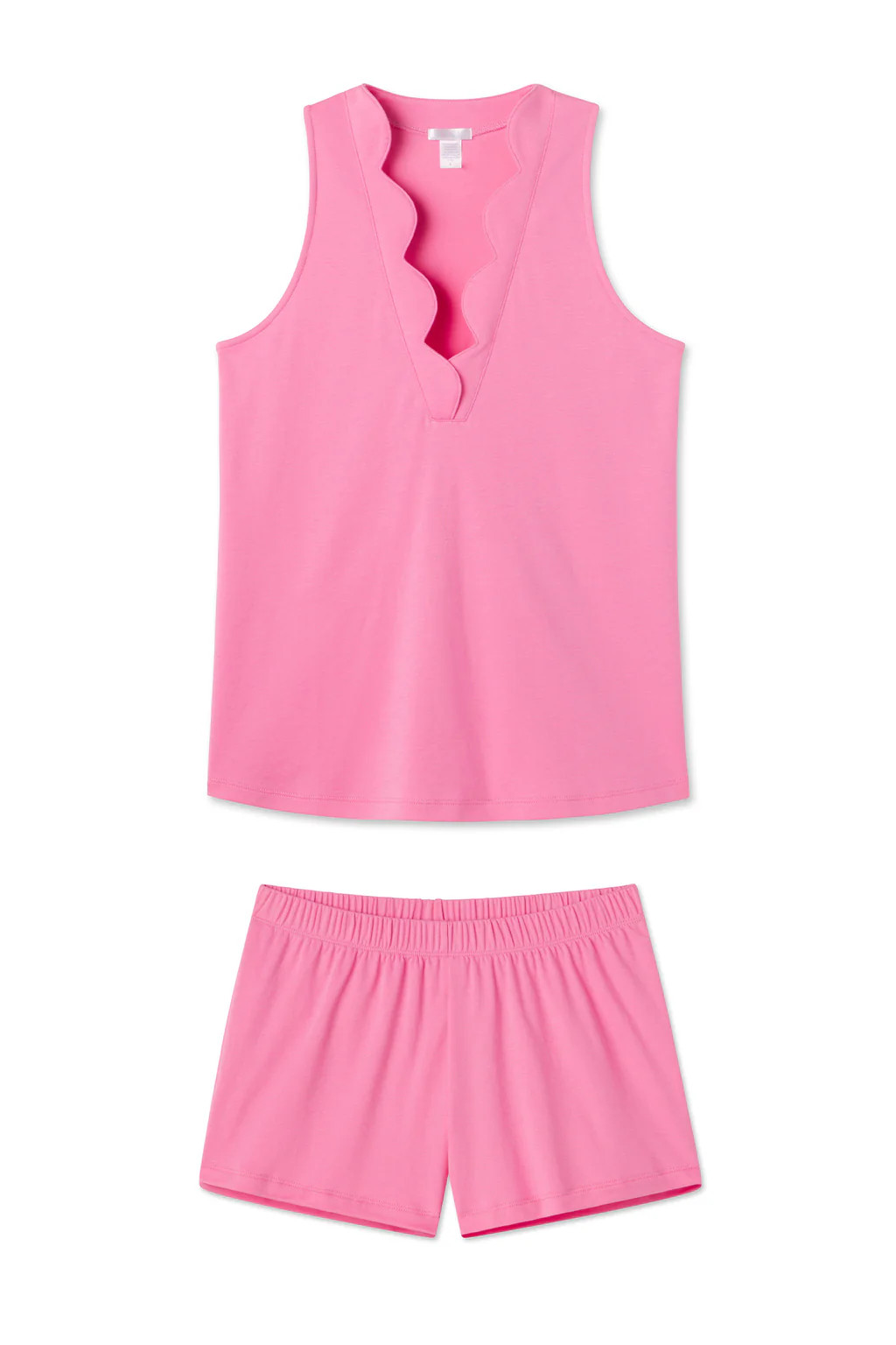 Pima Scallop Shorts Set in Zinnia | Lake Pajamas